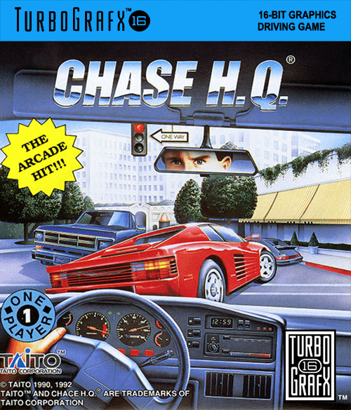 Chase H.Q. box art for TurboGrafx-16